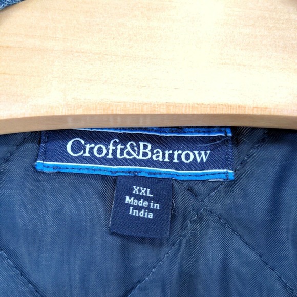 Croft & Barrow Men's Quilt Lined Denim Jacket Blue XXL Snap Button - Picture 11 of 15